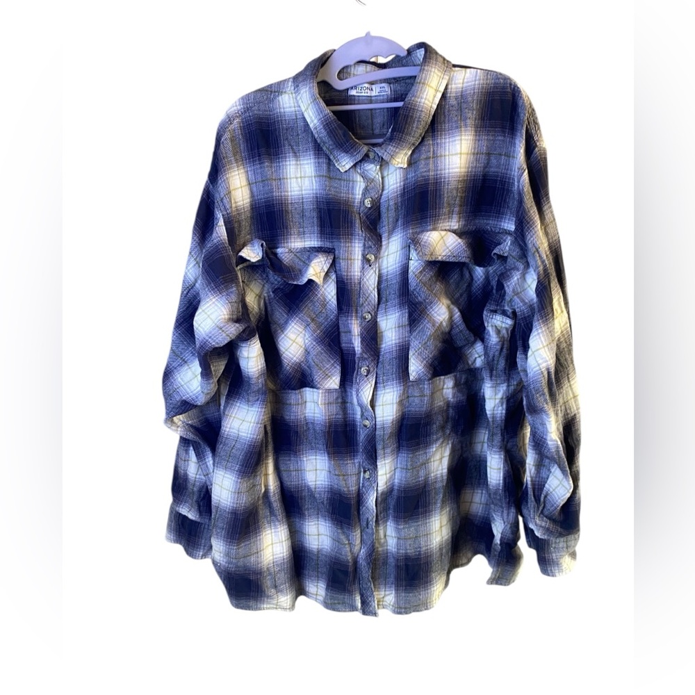 Arizona Jeans Thick Cozy Blue Flannel Size XXL